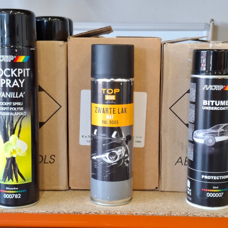 Ca. 30x Spuitbus, MOTIP, O.a. zwarte lak, bitumen en carburateur cleaner – foto 4 – kavel bij Onlineveilingmeester, Raalte