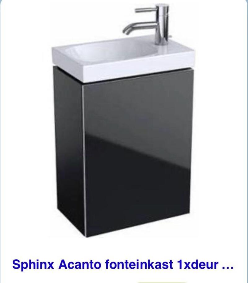 Fonteinkast, excl. fontein en kraan Sphinx, Acanto, zwart – kavel bij Onlineveilingmeester, Zutphen