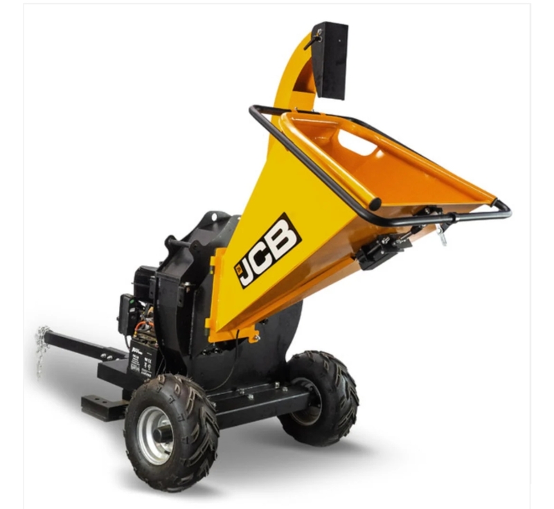 Zware houtversnipperaar, in krat JCB, geel/zwart