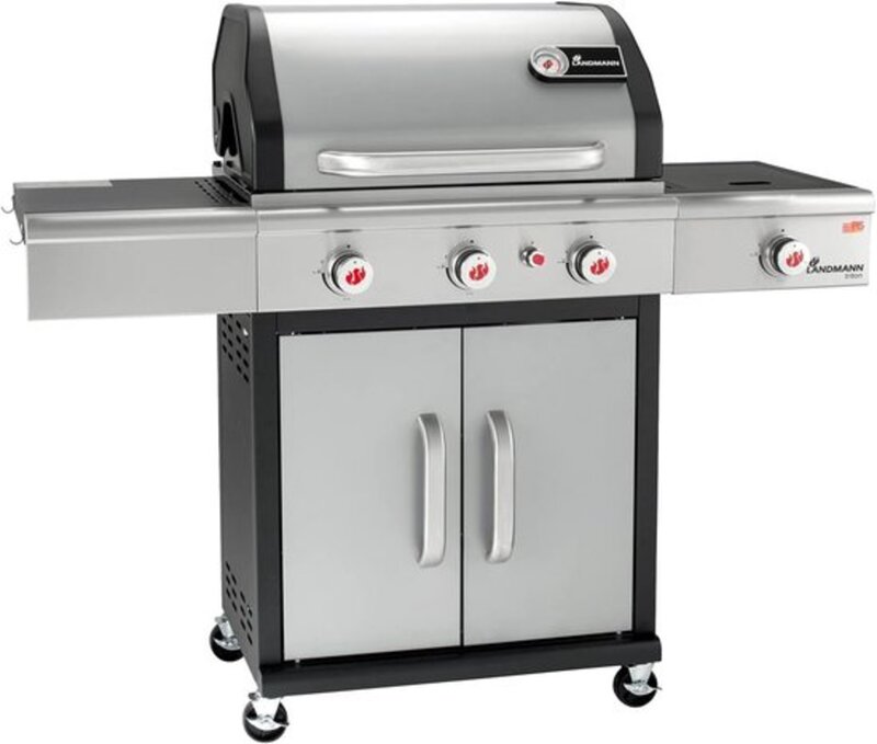Landmann Triton Maxx P.3.1 RVS Gasbarbecue – 3 Branders + Zijbrander Landmann