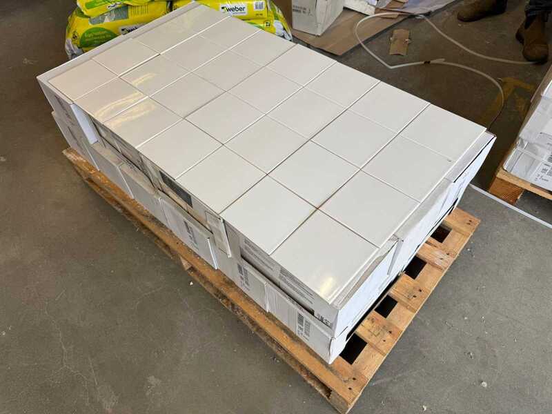 Witte glans wandtegels 14,8×14,8 cm - 34,16 m², wit
