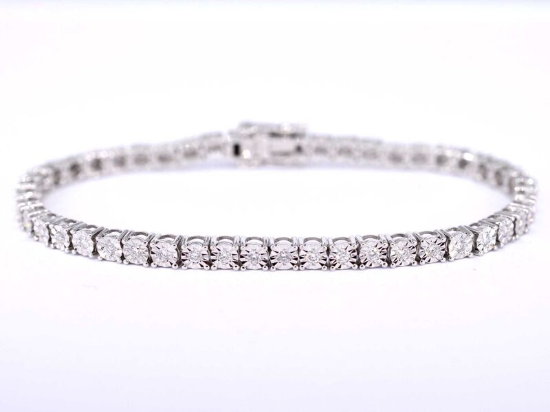 Witgouden tennisarmband met diamanten 1.20 carat