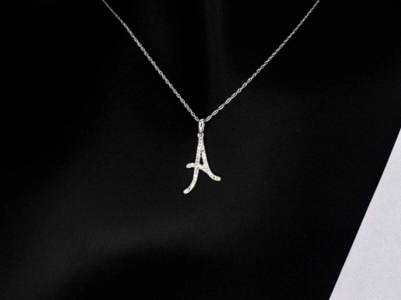 Hanger met echte natuurlijke diamanten in de letter A, excl. Ketting, excl. ketting