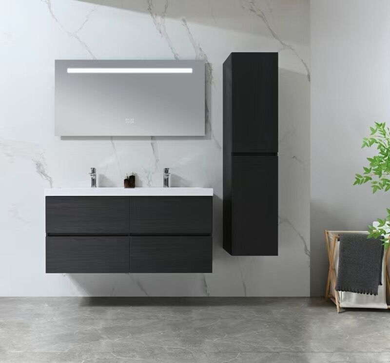 Badkamermeubel, Vonato, Calmwood 120, Donker hout decor
