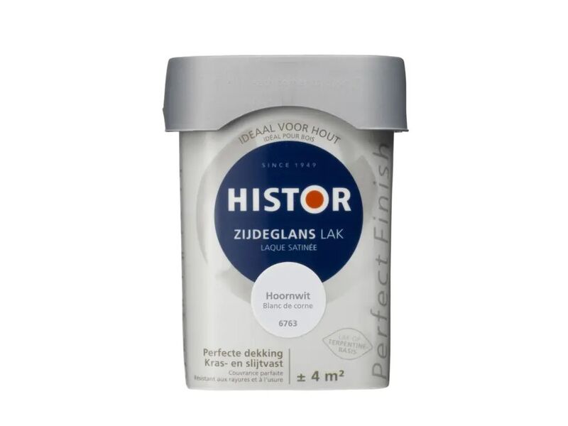 Ca. 12x Lak zijdeglans Histor, perfect finish, hoornwit, 250 ml – foto 2 – kavel bij Onlineveilingmeester