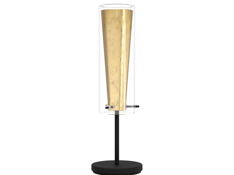 Tafellamp E27 EGLO, pinto, zwart, goud