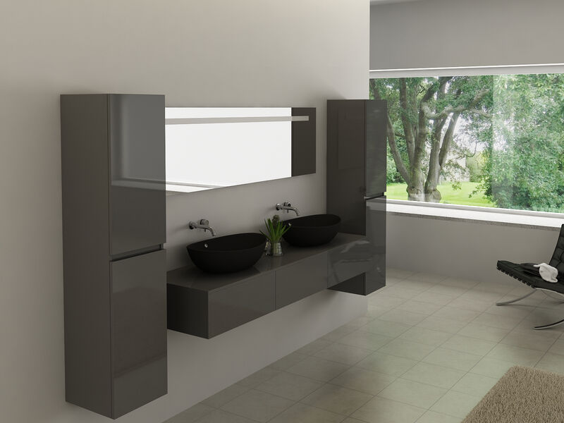 Badkamermeubel, Vonato, Luxury BL90, Hoogglans antraciet