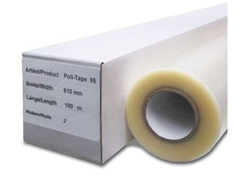 Applicatietape 60cm x 100m, Politape, pt-95, transparant – foto 2 – kavel bij Onlineveilingmeester