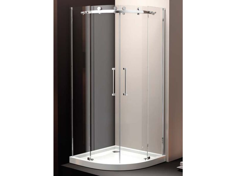Douchecabine Vonato, VivaFlow, Zilverkleurig frame met witte douchebak