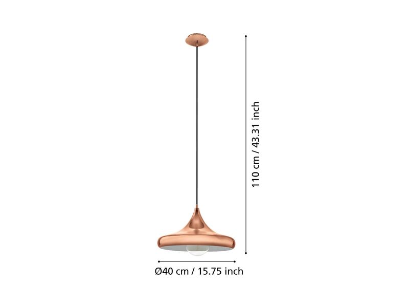 Hanglamp Ø400mm EGLO, coretto 2, koperkleurig – foto 3 – kavel bij Onlineveilingmeester
