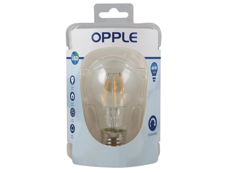 Ca. 11x Led filament A60 4.5W 2700K dimbaar Opple, e27 – kavel bij Onlineveilingmeester