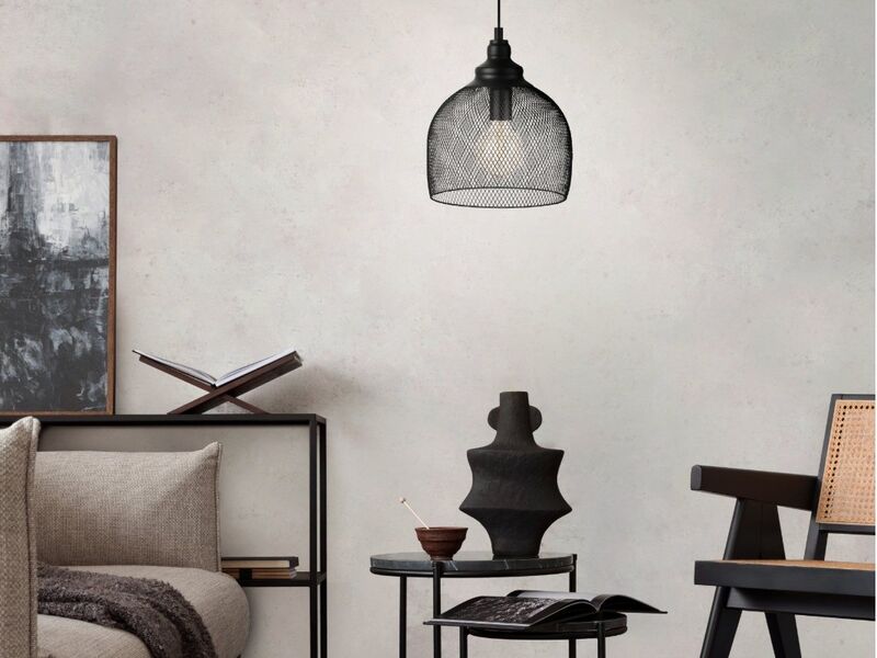 Vintage hanglamp EGLO, straiton, zwart – foto 2 – kavel bij Onlineveilingmeester