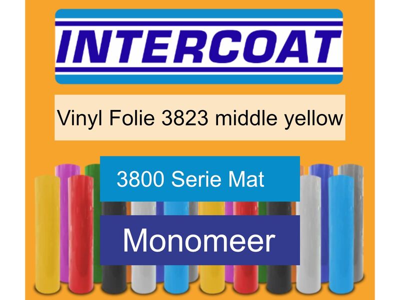 Snijfolie 50m x 61cm, Intercoat, 3800 serie mat, 3823 middle yellow – kavel bij Onlineveilingmeester