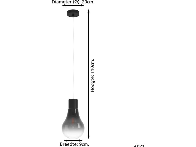 Hanglamp EGLO, chasely, zwart – foto 3 – kavel bij Onlineveilingmeester