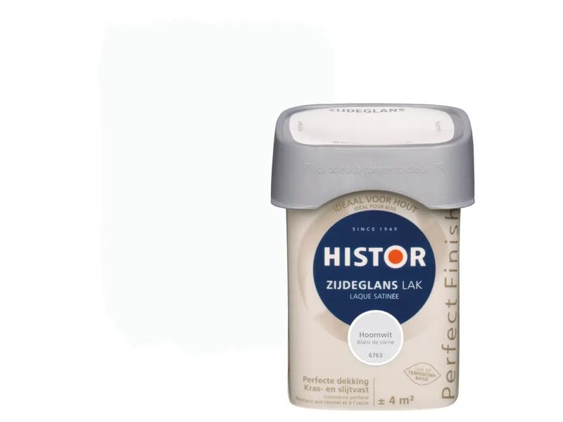 Ca. 10x Lak zijdeglans Histor, perfect finish, hoornwit, 250 ml