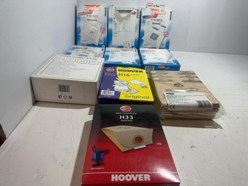 Partij stofzuigerzakken Cleanbag, hoover, rowenta – kavel bij Onlineveilingmeester