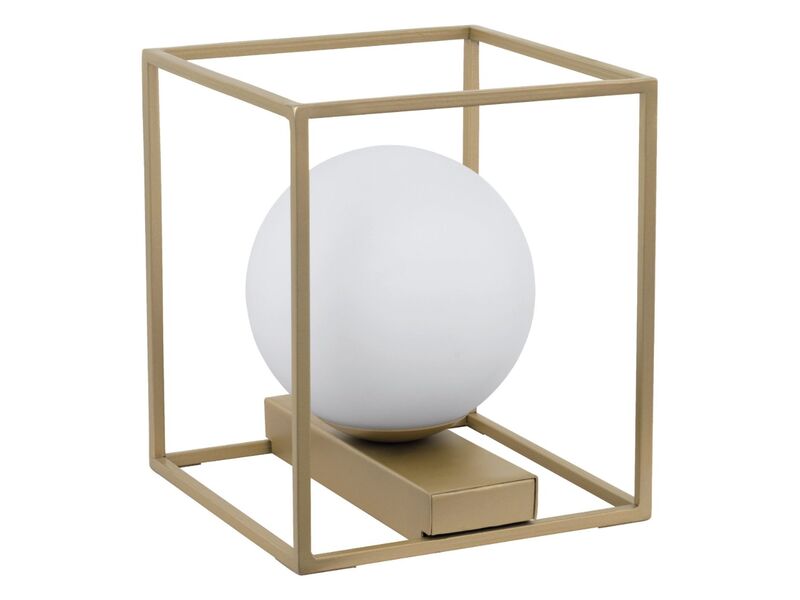 2x Tafellamp beige ijzer 17x16.5x19 EGLO, vallaspra, champagne