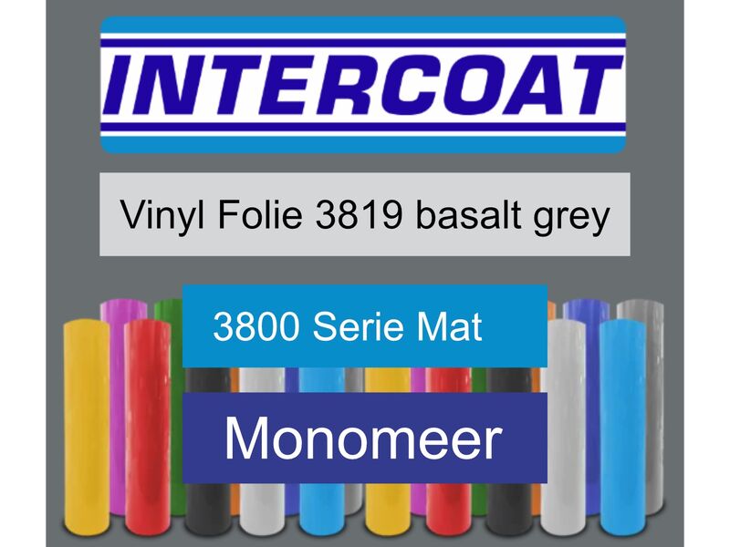 Snijfolie 50m x 61cm Intercoat, 3800 serie mat, 3819 basalt grey