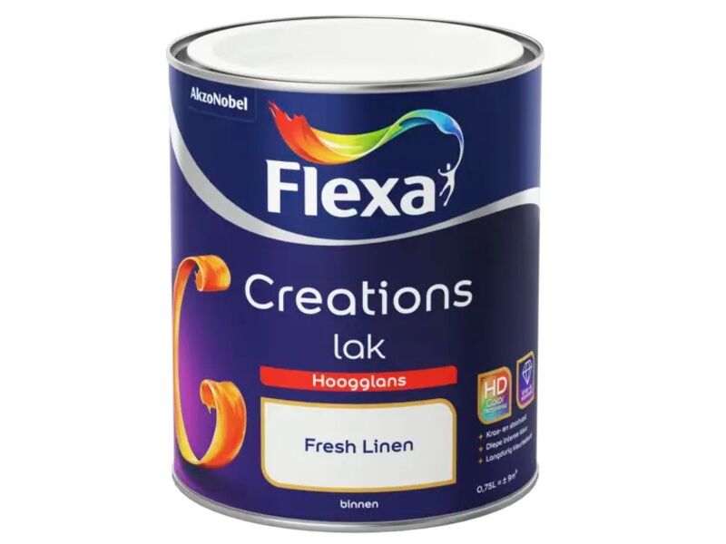 2x Lak hoogglans Flexa, creations, fresh linen, 750 ml – foto 2 – kavel bij Onlineveilingmeester