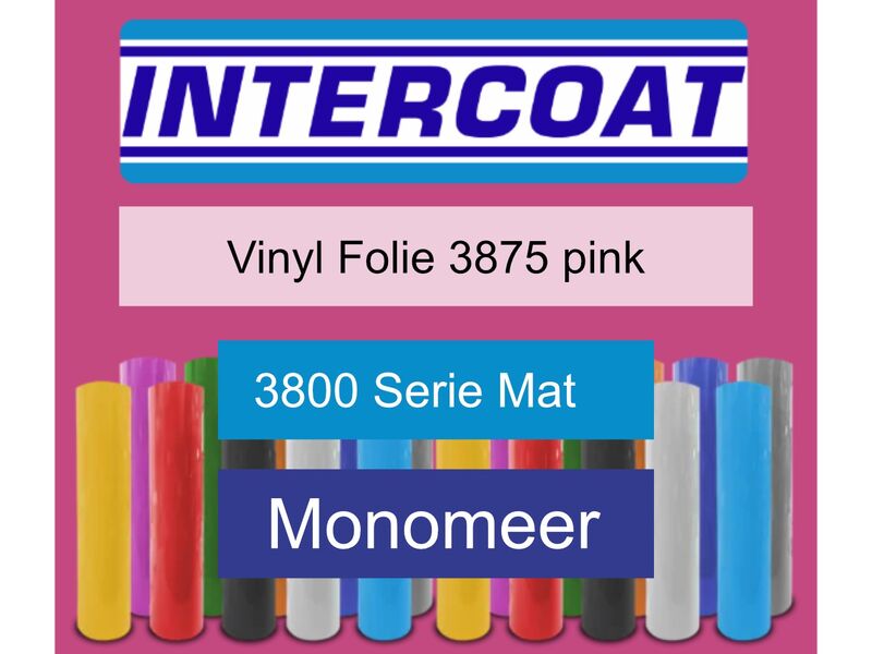 Snijfolie 50m x 61cm Intercoat, 3800 serie mat, 3875 pink
