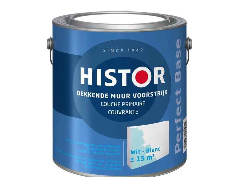 2x Voorstrijk Histor, perfect base, wit, 2,5 l