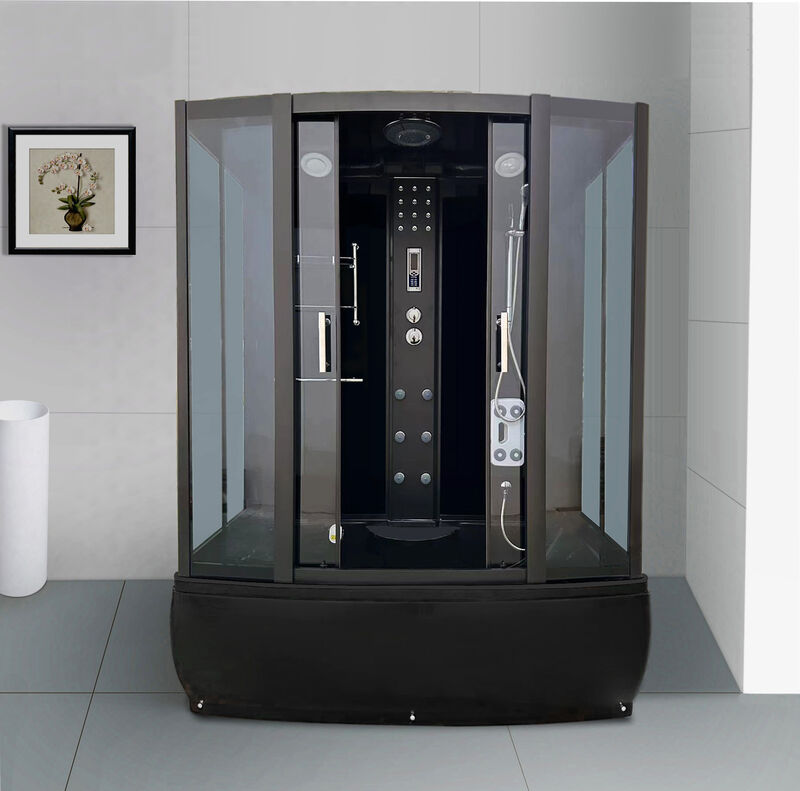 Stoomcabine, Vonato, RectaSpa Hydro, Zwarte cabine, wit bad