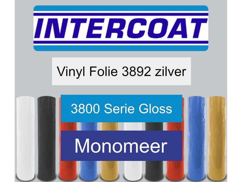 Snijfolie 50m x 61cm Intercoat, 3800 serie gloss, 3892 zilver