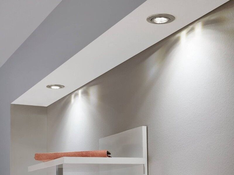 Inbouwspot LED Ø80mm set van 3 EGLO, tedo, nikkel-mat – foto 2 – kavel bij Onlineveilingmeester