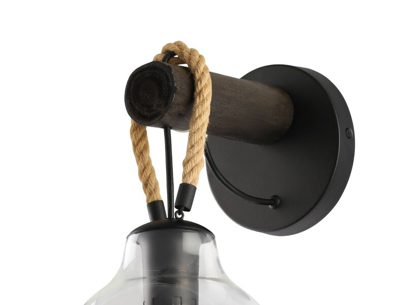 Wandlamp 35 cm, EGLO, roding, zwart/bruin – foto 2 – kavel bij Onlineveilingmeester