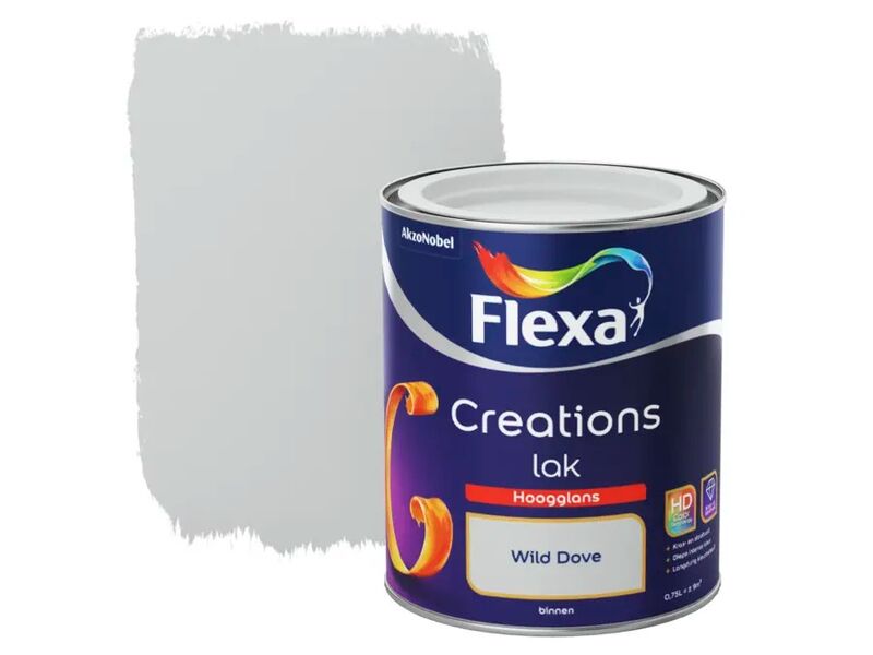 3x Binnenlak hoogglans 750 ml Flexa, creations, wild dove