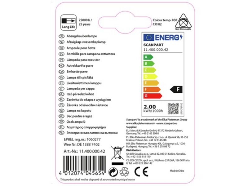 3x Afzuigkaplampje LED Scanpart, e14 20w – foto 3 – kavel bij Onlineveilingmeester