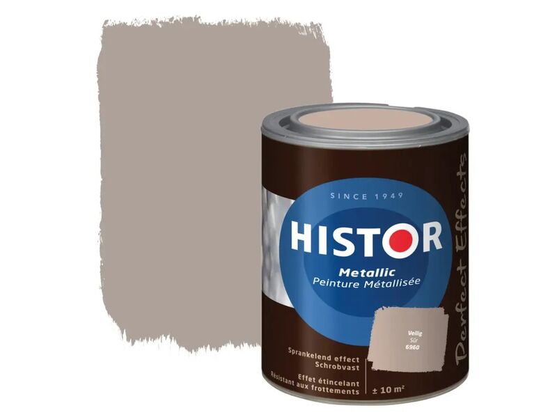 3x Muurverf Histor, perfect effects, veilig metallic, 1 liter
