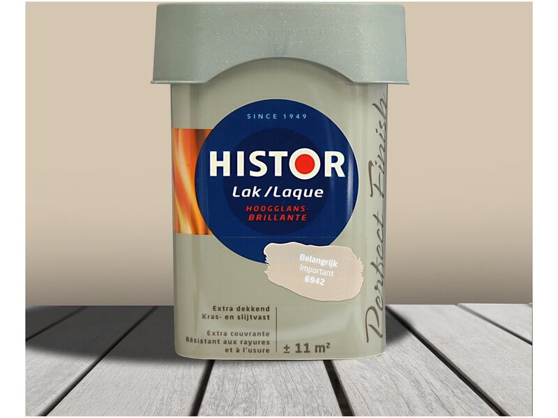 3x Hoogglanslak 0,75 liter Histor, perfect finish lak, belangrijk – foto 2 – kavel bij Onlineveilingmeester