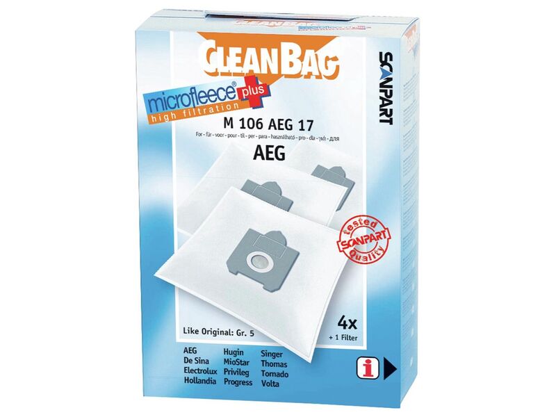 Ca. 16x Stofzuigerzakken 4 stuks Cleanbag, m106 aeg17 – kavel bij Onlineveilingmeester