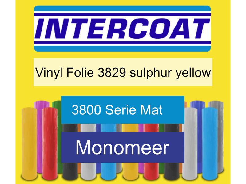 Snijfolie 50m x 61cm Intercoat, 3800 serie mat, 3829 sulphur yellow