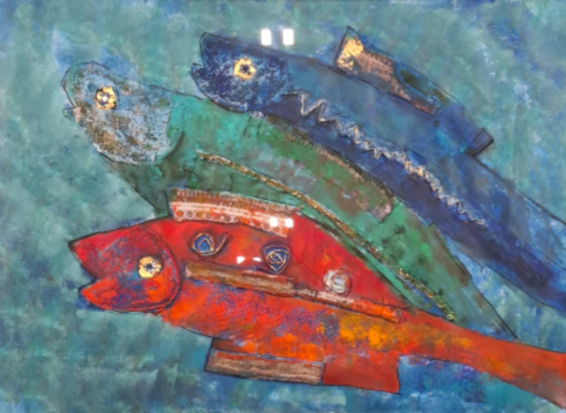 Collage, Maya Wildevuur, Vissen
