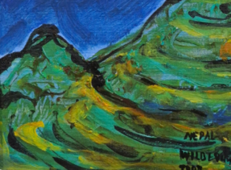 Acryl op canvas, Maya Wildevuur, Nepal, 2000