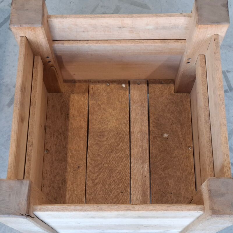 2x Bloembak, Massief eiken | 58x58x58 cm – foto 3 – kavel bij Onlineveilingmeester, Raalte