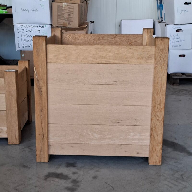 Bloembak, Massief eiken | 87x87x87 cm – foto 2 – kavel bij Onlineveilingmeester, Raalte