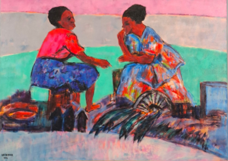 Acryl op doek, Maya Wildevuur, Afrikaanse vrouwen