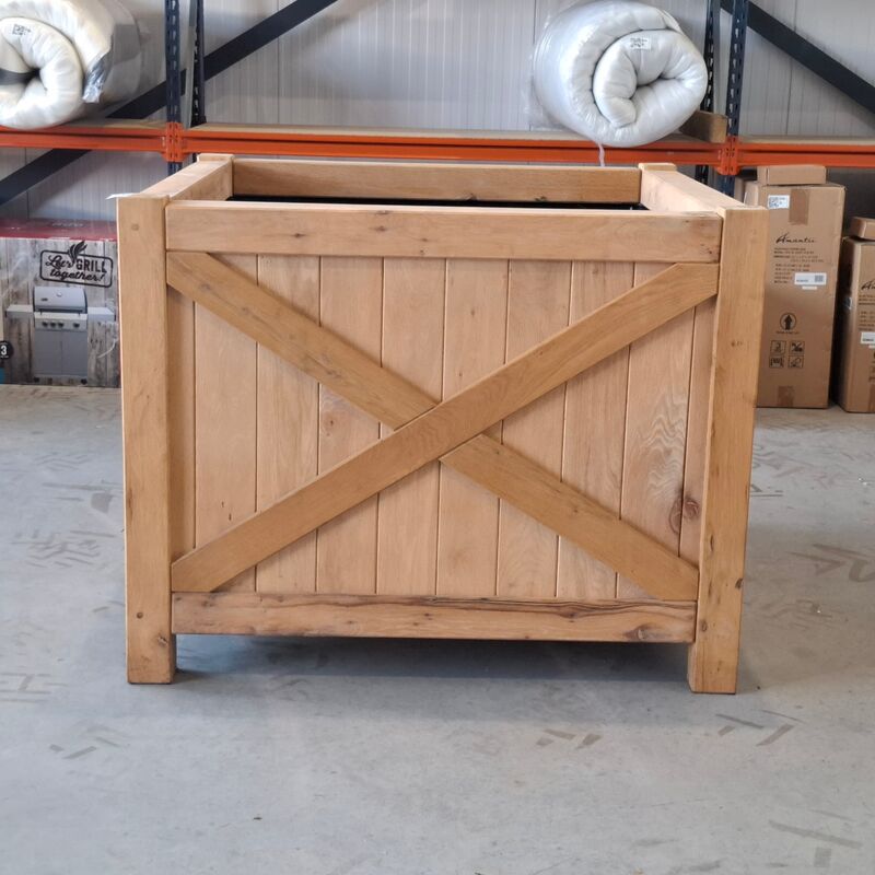 2x Bloembak, Massief eiken | 120x120x95 cm – foto 2 – kavel bij Onlineveilingmeester, Raalte