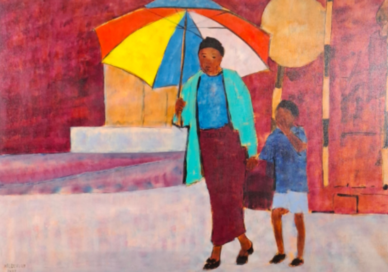 Acryl op doek, Maya Wildevuur, Zuid-Afrika, 1993