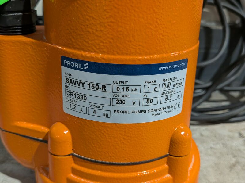 Dompelpomp - 4m³ - 230V, Proril, SAVVY 150, 2020 – foto 3 – kavel bij Onlineveilingmeester, Heerenveen