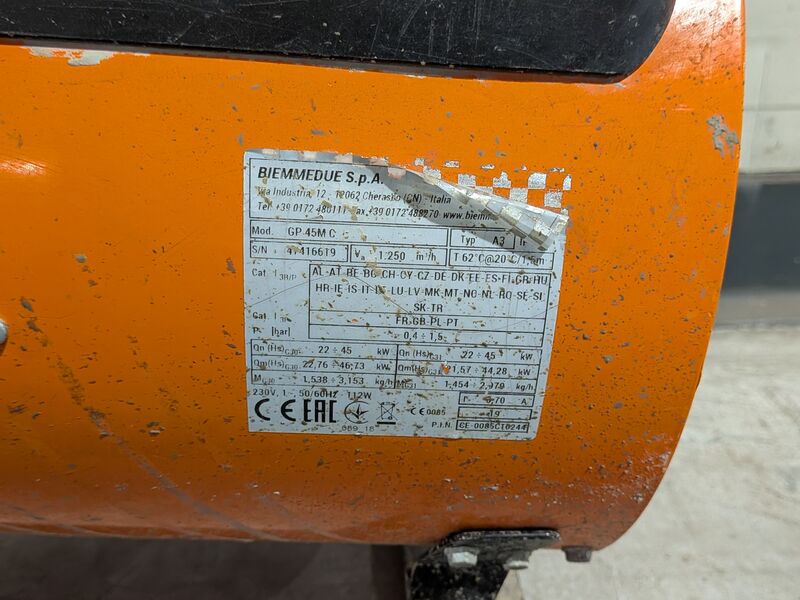 Gasheater 52kW 230V, Biemmedue, GP45M, 2019 – foto 7 – kavel bij Onlineveilingmeester, Heerenveen