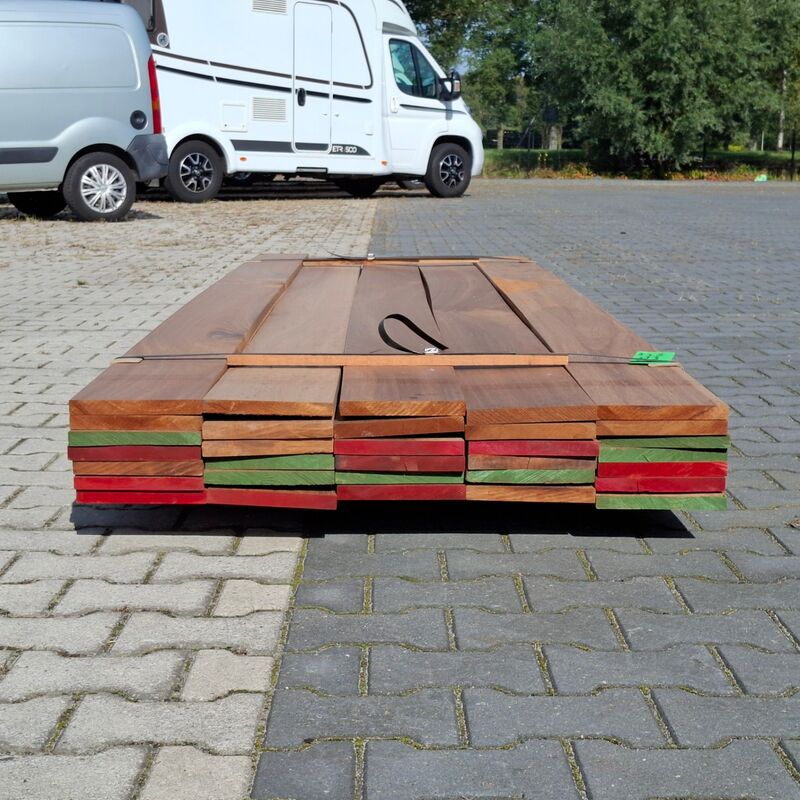 Ca. 35x Vlonder/gevel plank, Tropisch hardhout | 21x185 mm – foto 4 – kavel bij Onlineveilingmeester, Raalte