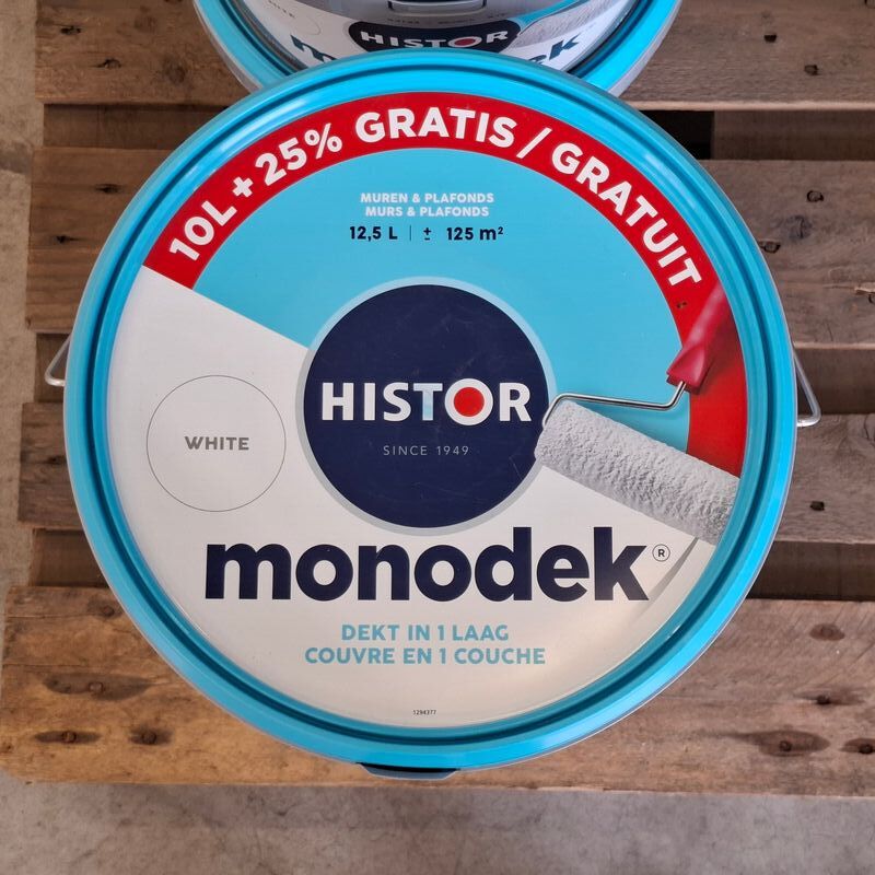 4x 12.5 liter muurverf, Histor, Monodek, Wit – foto 3 – kavel bij Onlineveilingmeester, Raalte