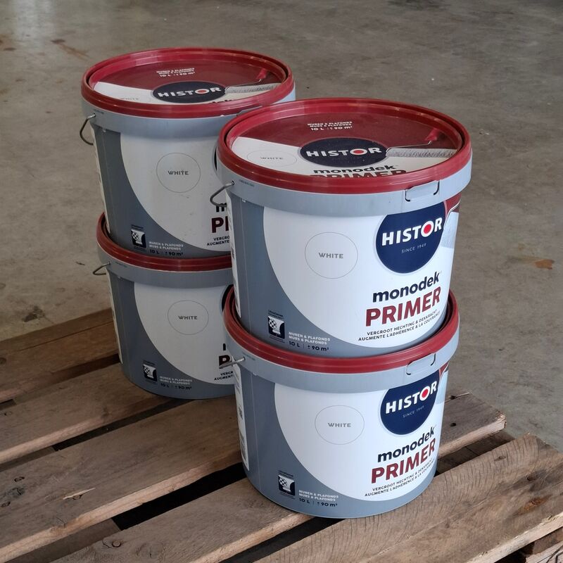 4x 10 liter Primer, Histor, Monodek, Wit – kavel bij Onlineveilingmeester, Raalte