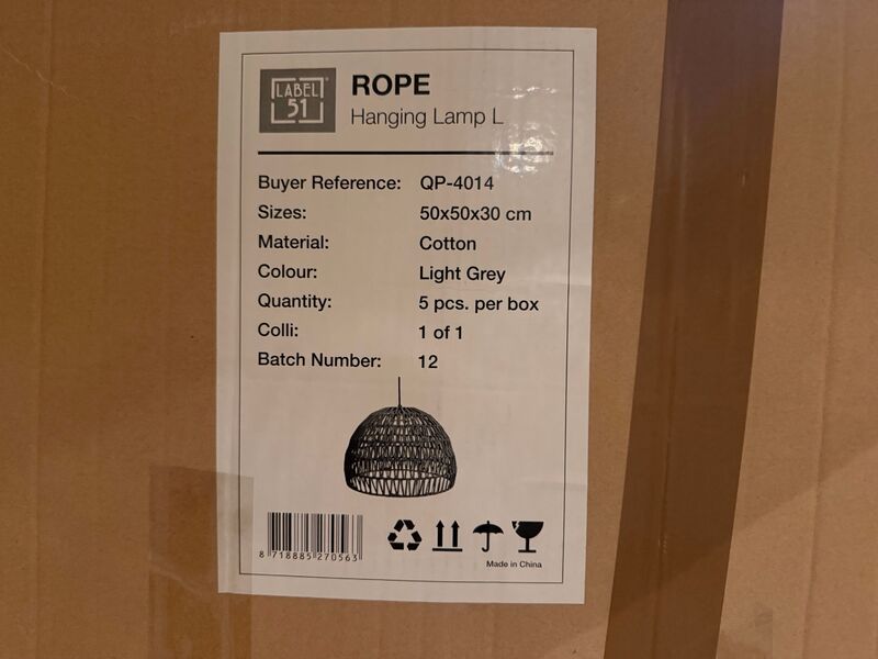 Hanglamp Label51, Rope, light grey