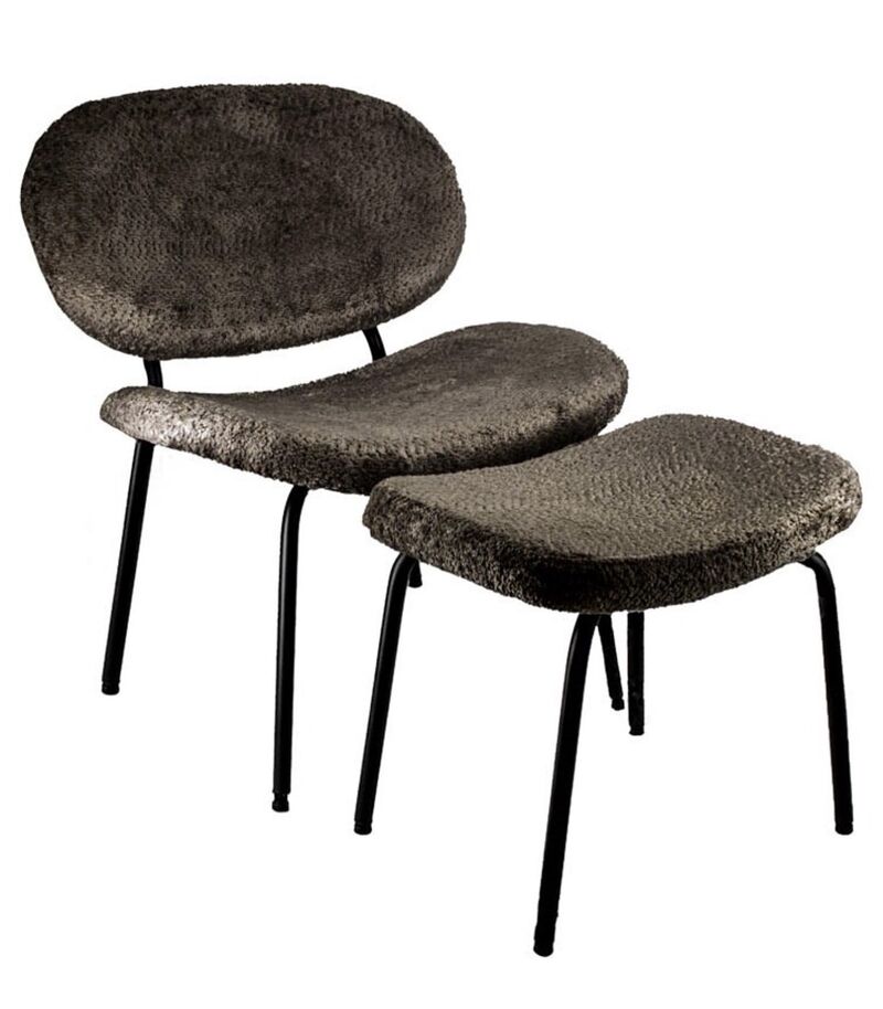 Fauteuil met voetenbank Homebound, Pip, zwart