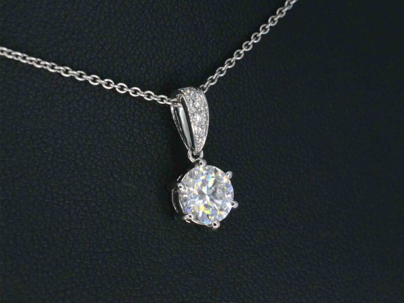 Witgouden solitair hanger met een diamant van 1.00 carat, excl. ketting – foto 4 – kavel bij Onlineveilingmeester